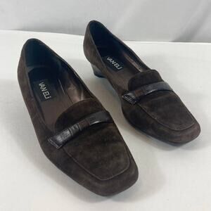 Vaneli Suede Square Toe Shoes Brown size 8.5W